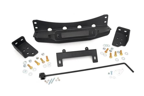 Rough Country - Rough Country Hidden Winch Mounting Plate Incl. Engage Lever License Plate Relocation Bracket Mounting Brackets Hardware - 1080 - Image 1