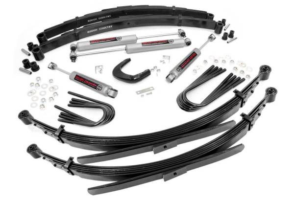 Rough Country - Rough Country Suspension Lift Kit w/Shocks 6 in. Lift Incl. Leaf Springs Steering Arm Brake Line Reloc. U-Bolts Hardware Front and Rear Premium N3 Shocks - 12630 - Image 1