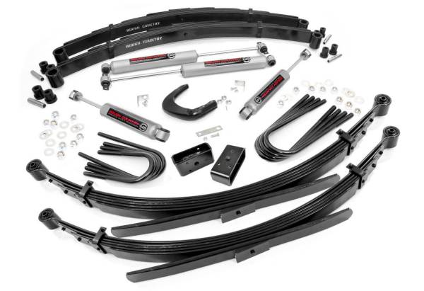 Rough Country - Rough Country Suspension Lift Kit w/Shocks 6 in. Lift Incl. 56 In. Leaf Springs Steering Arm Brake Line Reloc. U-Bolts Hardware Front and Rear Premium N3 Shocks - 12930 - Image 1