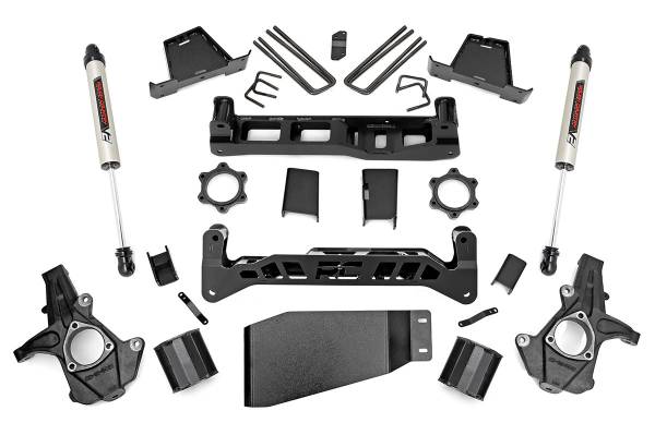 Rough Country - Rough Country Suspension Lift Kit 6 in. Laser Cut Lifted Knuckles Front And Rear Cross Members Fabricated Anti Wrap Lift Blocks - 23670 - Image 1