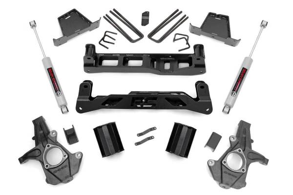 Rough Country - Rough Country Suspension Lift Kit 7.5 in. High Clearance Cross Member Precision Laser Cut Anti-Axle Wrap Rear Blocks Includes Valved N2.0 Series Shock Absorbers - 26330 - Image 1