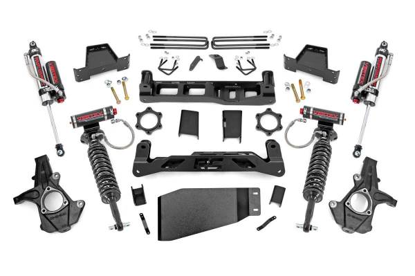 Rough Country - Rough Country Suspension Lift Kit w/Shocks 7.5 in. Lift Incl. Knuckles Vertex Reservoir Coil-Overs Crossmember Brakeline Brkt. CV Spacer Diff/Swaybar Drop Brkt. Blocks Skid Plate - 26450 - Image 1