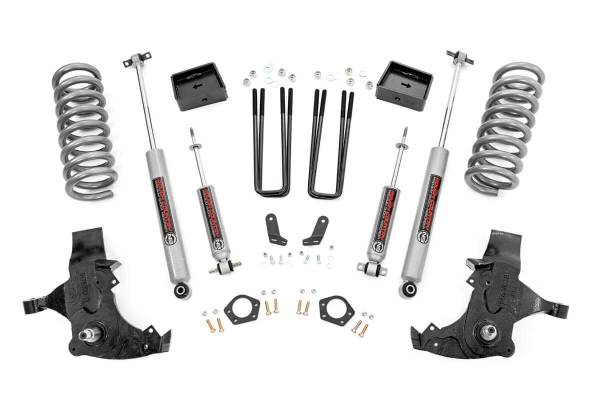 Rough Country - Rough Country Suspension Lift Kit w/Shocks 6 in. Lift Incl. Spindles Lift Blocks Coil Springs U-Bolts Hardware Front and Rear Premium N3 Shocks - 27130 - Image 1