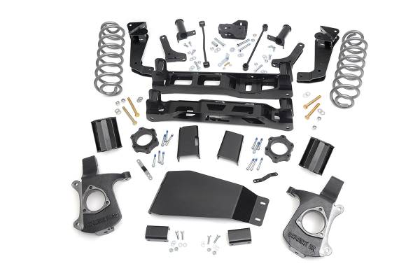 Rough Country - Rough Country Suspension Lift Kit 7.5 in. Lifted Knuckles Strut Spacers Front/Rear Crossmember Sway-Bar Drop Brackets Brake Line Brackets - 28600 - Image 1