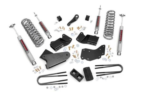 Rough Country - Rough Country Suspension Lift Kit w/Shocks 4 in. Lift Incl. Coil Springs Radius Arm/I-Beam Drop Brkt. Pitman Arm Blocks U-Bolts Hardware Front and Rear Premium N3 Shocks - 43030 - Image 1