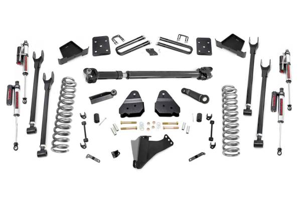 Rough Country - Rough Country Suspension Lift Kit w/Shocks 6 in. 4-Link w/Vertex Reservoir Shocks Incl. Factory Rear Overload Springs 4 in. Axle Diameter Front Driveshaft - 50851 - Image 1