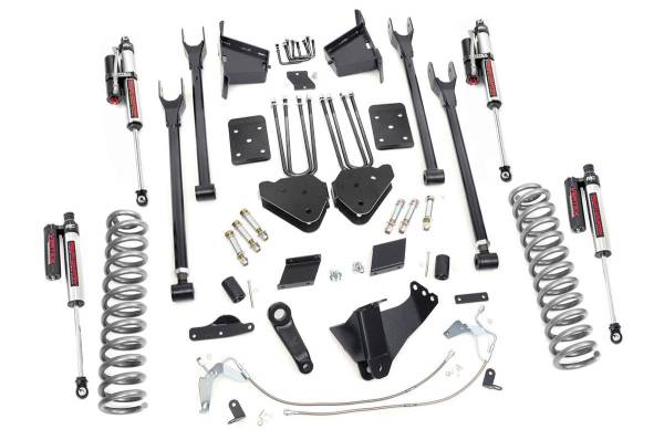 Rough Country - Rough Country Suspension Lift Kit 6 in. Radius Arm Drop Brackets Lifted Coil Springs Ultra Durable Fabricated Anti Wrap Rear Blocks w/4-Link Setup Includes Nitrogen-Charged N2.0 Shocks - 52750 - Image 1