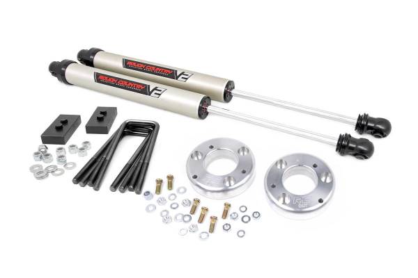 Rough Country - Rough Country Leveling Lift Kit 2 in. w/V2 Shocks Head Turning Aluminum Leveling Spacer T6061 Billet Aluminum Upper Control Arm And The Strut Suitable For 35 in. Tires - 56870 - Image 1