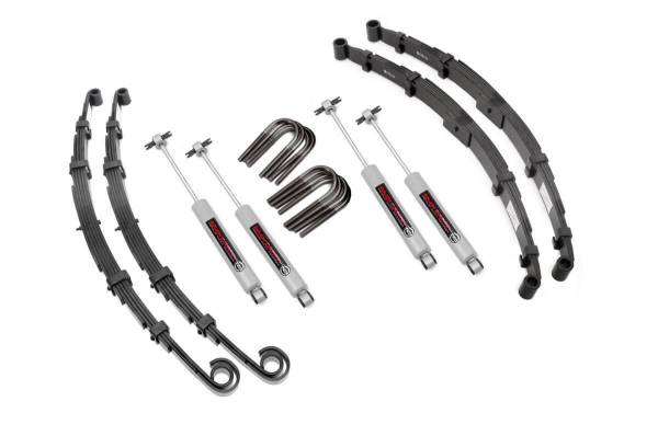 Rough Country - Rough Country Suspension Lift Kit w/Shocks 2.5 in. Lift Incl. Leaf Springs U-Bolts Hardware Front and Rearm Premium N3 Shocks - 61030 - Image 1