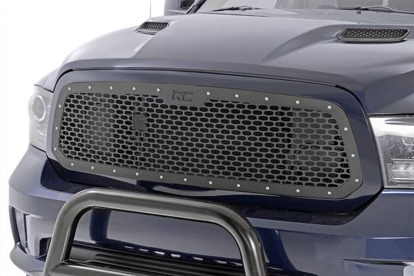 Rough Country - Rough Country Laser-Cut Mesh Replacement Grille Black Powdercoat Incl. Inner/Outer Grilles Brackets Installation Hardware Black Powdercoat - 70197 - Image 1