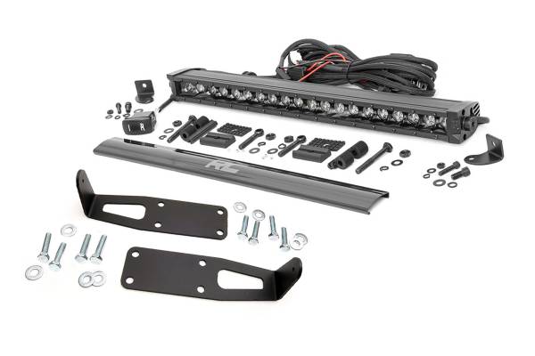 Rough Country - Rough Country LED Light Bar Bumper Mounting Brackets Black 20 in. Single Row w/DRL - 70568BLDRL - Image 1