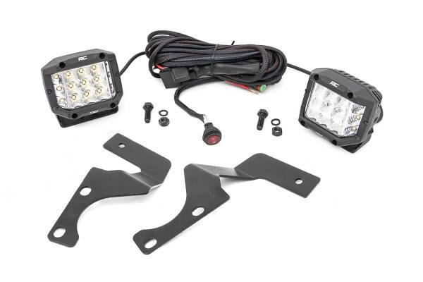 Rough Country - Rough Country Windshield Ditch Kit Lower 3 in. 13500 Lumens 140 Watts IP67 Waterproof - 70793 - Image 1
