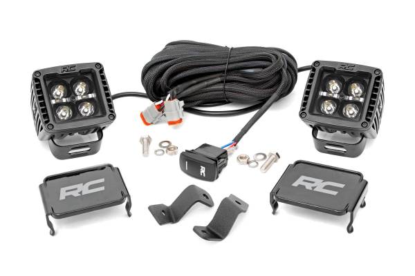 Rough Country - Rough Country Windshield 2 in. LED Lower Ditch Kit w/Cool White DRL - 71031 - Image 1