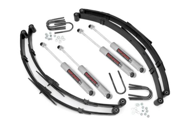 Rough Country - Rough Country Suspension Lift Kit w/Shocks 4 in. Lift Incl. Front and Rear Leaf Springs U-Bolts Hardware Front and Rear Premium N3 Shocks - 73530 - Image 1