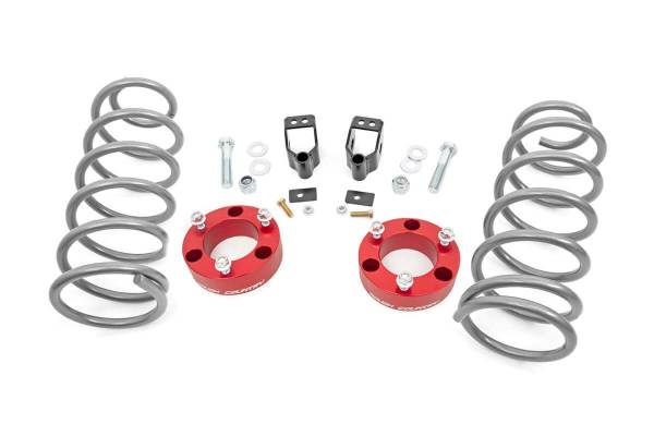 Rough Country - Rough Country Series II Suspension Lift System 3 in. Lift Incl. Front Strut Ext. Rear Shock Relocation Bracket Lifted Coil Springs Hardware Red - 761RED - Image 1