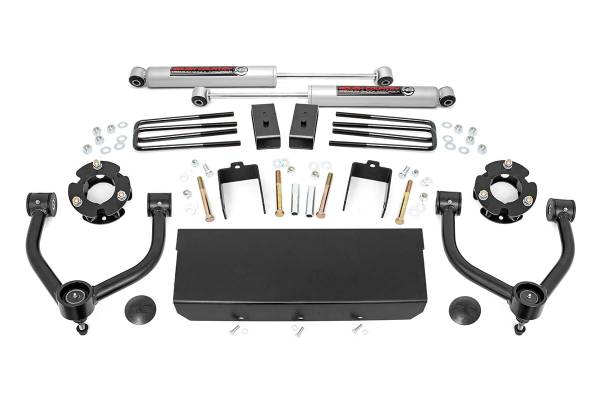 Rough Country - Rough Country Suspension Lift Kit 3 in. Lift Incl. Front Upper Control Arms Strut Spacers Rear Lift Blocks U-Bolts Hardware - 83630 - Image 1