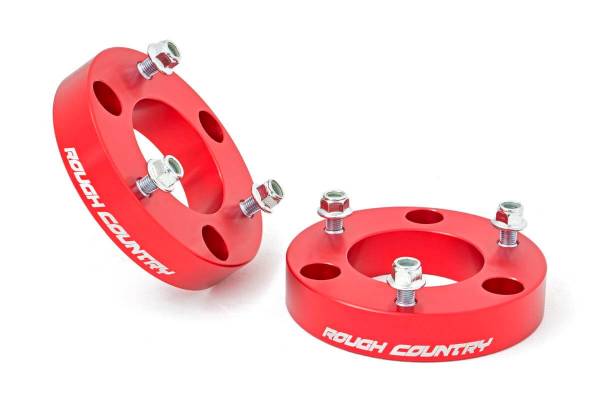 Rough Country - Rough Country Leveling Strut Extensions 2 in. Easy Bolt-On Installation Anodized Red - 863RED - Image 1