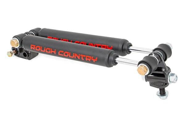 Rough Country - Rough Country Dual Steering Stabilizer Kit Front For 2.5-6.5 in. Lift Incl. 2-Black Series Hydraulic Shocks Bracketry Hardware - 87308 - Image 1