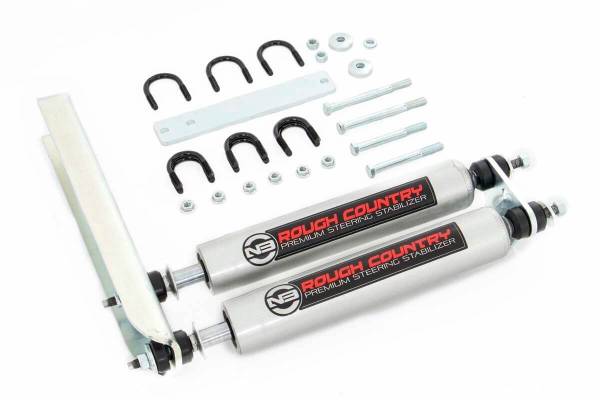 Rough Country - Rough Country N3 Dual Steering Stabilizer Big Bore Incl. Mounting Brackets and Hardware - 8733830 - Image 1