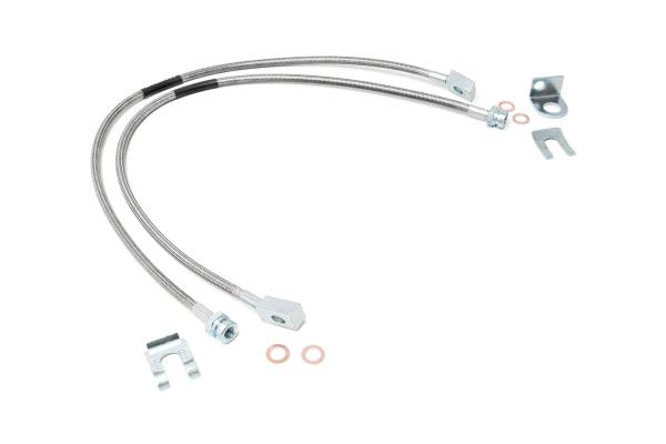 Rough Country - Rough Country Stainless Steel Brake Lines Front For 4-6 in. Lift - 89702 - Image 1