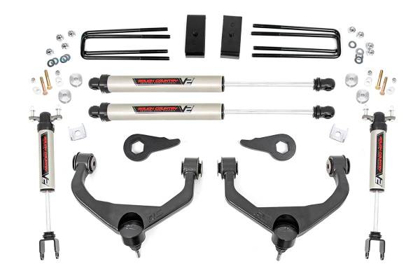 Rough Country - Rough Country Suspension Lift Kit 3.5 in. Front/Rear N3 Shocks Tubular Upper Control Arms Reinforced Gusset Plate Cleveite Rubber Bushing Forged Torsion Bar Key - 95970 - Image 1