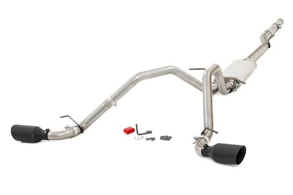 Rough Country - Rough Country Performance Exhaust System Dual Outlet Polished Stainless Steel w/Black Tips - 96007 - Image 1