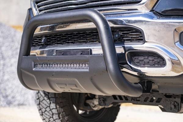 Rough Country - Rough Country Bull Bar Front Black Series 3 in. Diameter Steel Tubing 20 in. Single Row LED 7200 Lumens Of Lighting Power Die Cast Aluminum Housing Black Powder Coat Finish - B-D4092 - Image 1