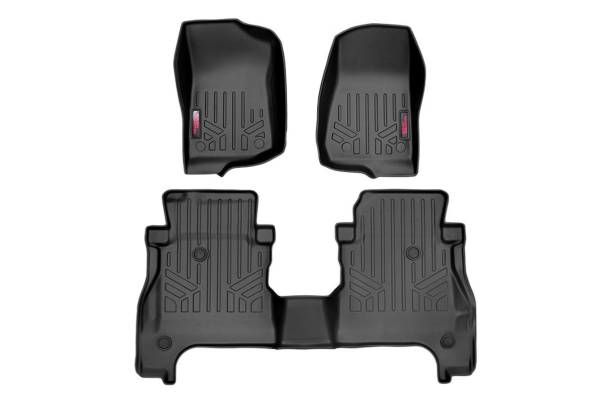 Rough Country - Rough Country Heavy Duty Floor Mats Front And Rear 3 pc. w/Under Seat Lockable Storage - M-61501 - Image 1