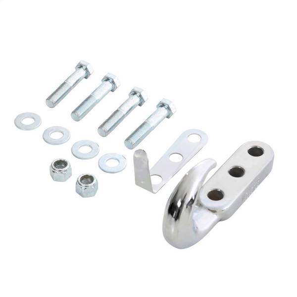 Smittybilt - Smittybilt Tow Hook Kit Incl. Tow Hook Clip 2 Nuts Bolts Chrome No Drill Installation Front - 7505 - Image 1