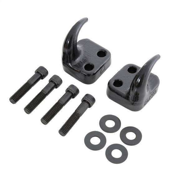 Smittybilt - Smittybilt Tow Hook Kit Front Incl. 2 Tow Hooks Hardware Black No Drill Installation - 7786 - Image 1