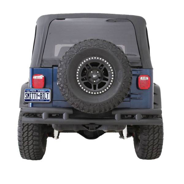 Smittybilt - Smittybilt Rear Bumper w/Hitch Black No Drill Installation - JB48-RH - Image 1