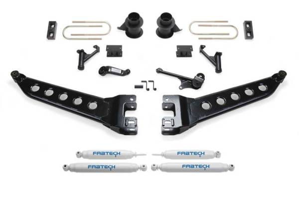 Fabtech - Fabtech 5" RADIUS ARM KIT W/PERF SHKS 2013-18 RAM 3500 4WD W/ FACTORY RADIUS ARMS K3070 - Image 1