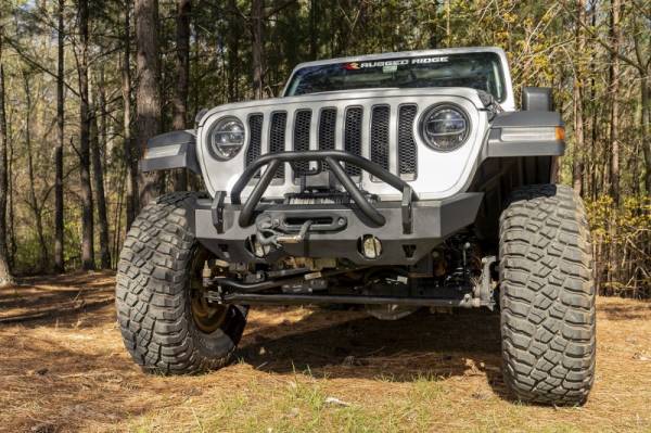 Rugged Ridge - Rugged Ridge HD Bumper, Stubby, Front; 07-18 JK, 18-21 JL, 20-21 Gladiator JT 11540.32 - Image 1