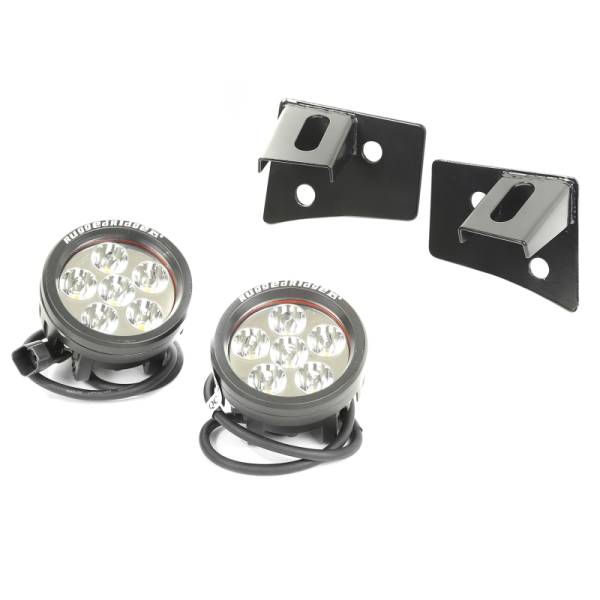 Rugged Ridge - Rugged Ridge Light Kit, Windshield Mounted, Round, Black; 07-18 Wrangler JK 11027.11 - Image 1