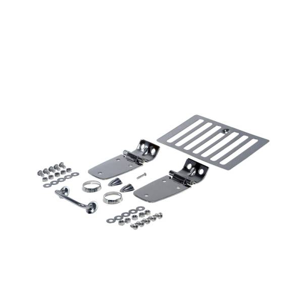 Rugged Ridge - Rugged Ridge Hood Kit, Complete, Stainless Steel; 98-06 Jeep Wrangler TJ 11101.03 - Image 1