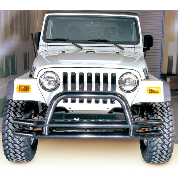 Rugged Ridge - Rugged Ridge Double Tube Bumper, Front, 3 Inch, Hoop; 76-06 Jeep CJ/Wrangler YJ/TJ 11560.01 - Image 1