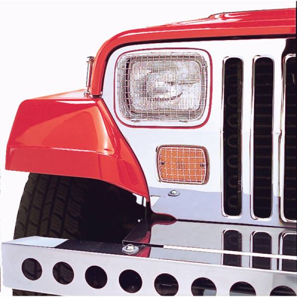 Rugged Ridge - Rugged Ridge Stone Guard Kit, Stainless Steel; 87-95 Jeep Wrangler YJ 11102.02 - Image 1