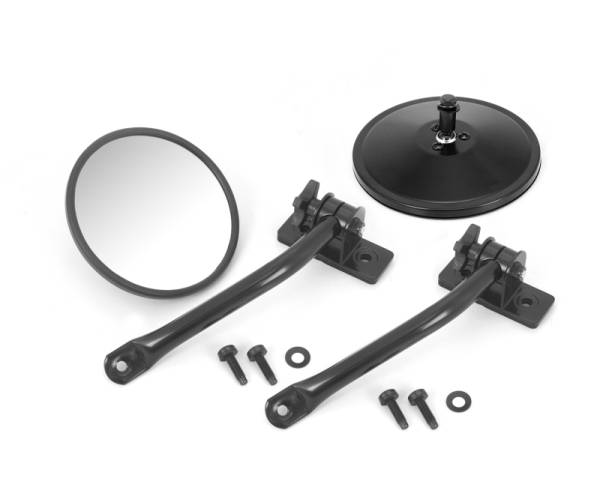 Rugged Ridge - Rugged Ridge Quick Release Mirror, Round, Black; 97-18 Wrangler TJ/LJ/JK/JKU 11025.11 - Image 1