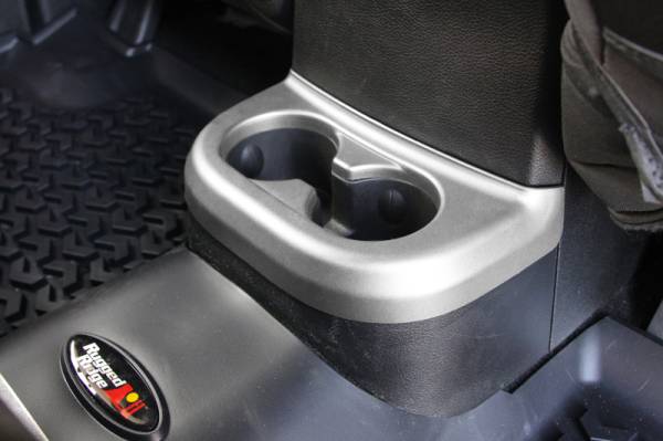 Rugged Ridge - Rugged Ridge Cup Holder Trim, Brushed Silver, 2nd Row; 11-18 Jeep Wrangler JK 11152.18 - Image 1