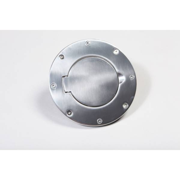 Rugged Ridge - Rugged Ridge Gas Cap Door, Non-Locking, Polished Aluminum; 97-06 Jeep Wrangler TJ 11425.01 - Image 1