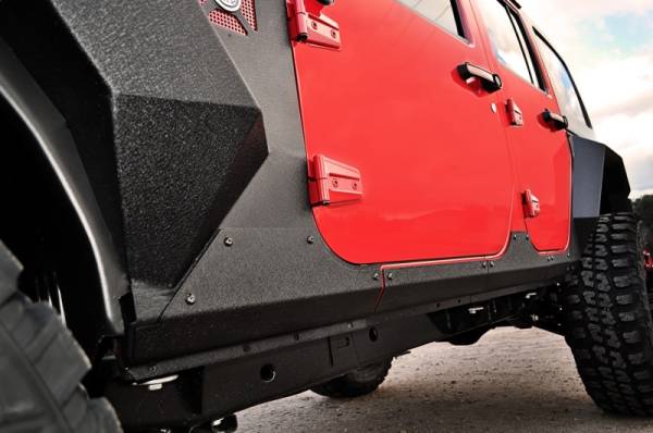 Rugged Ridge - Rugged Ridge Body Armor Cladding, Rocker Panel Guard, Steel; 07-18 Jeep Wrangler JK 11615.10 - Image 1