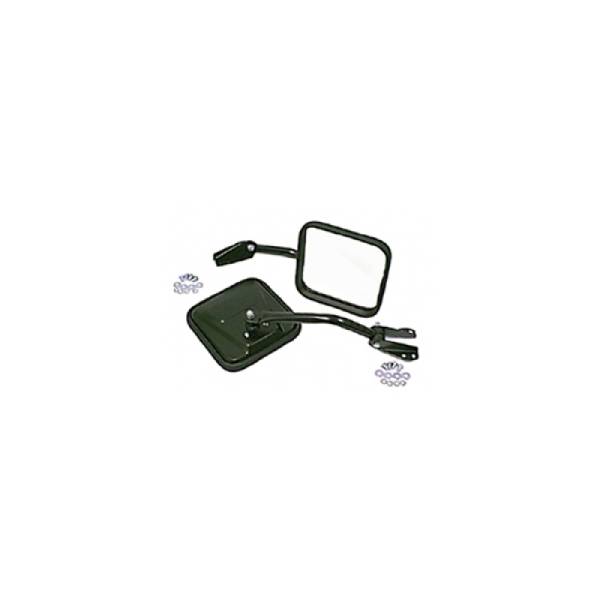 Rugged Ridge - Rugged Ridge Door Mirror Kit, Convex Glass, Black; 55-86 Jeep CJ 11001.03 - Image 1