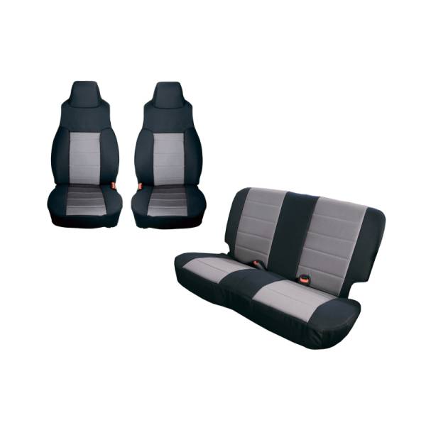 Rugged Ridge - Rugged Ridge Seat Cover Kit, Black/Gray; 03-06 Jeep Wrangler TJ 13293.09 - Image 1