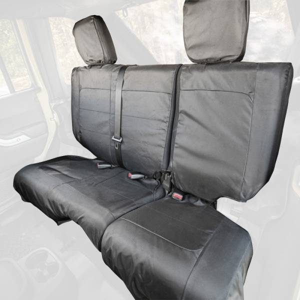 Rugged Ridge - Rugged Ridge Ballistic Seat Cover, Rear, Black; 07-10 Jeep Wrangler JKU, 4 Door 13266.06 - Image 1