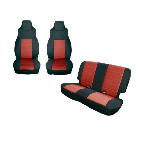 Rugged Ridge - Rugged Ridge Seat Cover Kit, Black/Red; 03-06 Jeep Wrangler TJ 13293.53 - Image 1