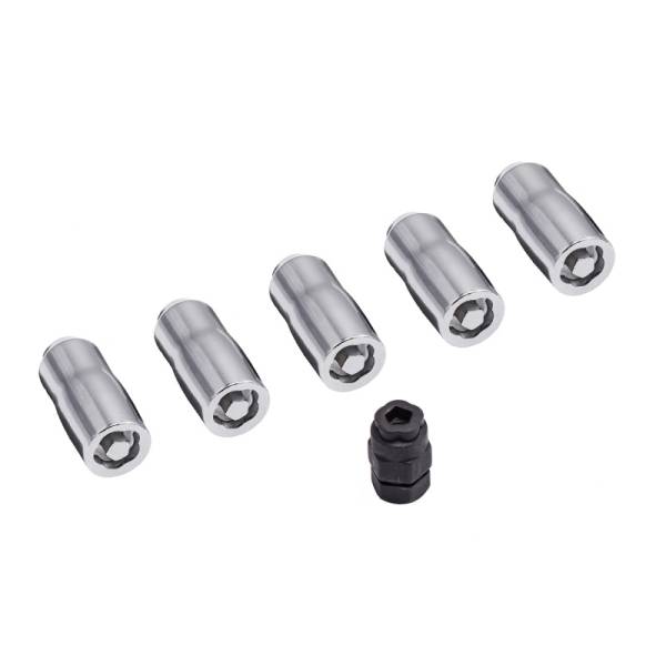 Rugged Ridge - Rugged Ridge Wheel Lock Nut Set, 5 Nuts With Key, Chrome, M14-1.5 16715.31 - Image 1