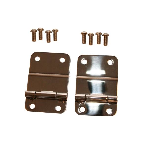 Rugged Ridge - Rugged Ridge Tailgate Hinge Kit, Stainless Steel; 76-86 Jeep CJ5/CJ7/CJ8 Scrambler 11114.01 - Image 1