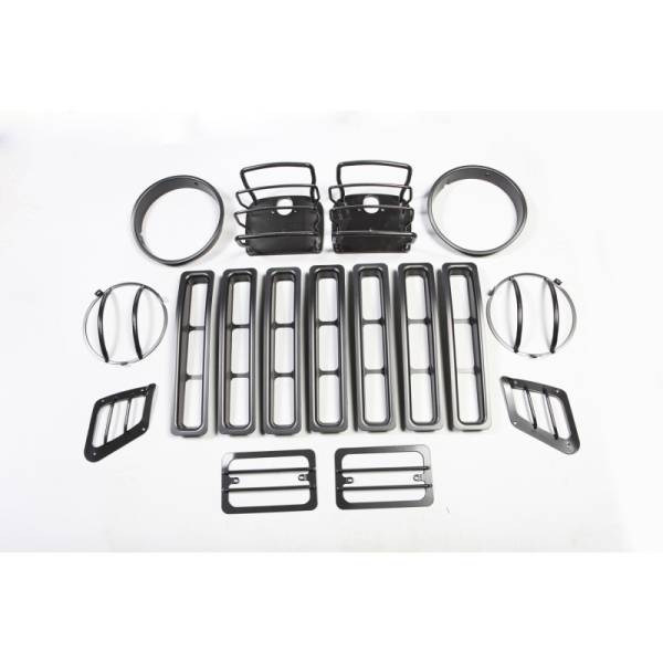 Rugged Ridge - Rugged Ridge Euro Guard Kit, Black, 17 Piece; 97-06 Jeep Wrangler TJ 12495.03 - Image 1