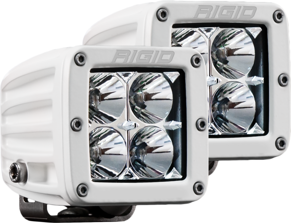 Rigid Industries - Rigid Industries Hybrid Flood Surface Mount White Housing Pair D-Series Pro - 602113 - Image 1