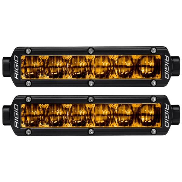 Rigid Industries - Rigid Industries SAE J583 Compliant Selective Yellow Fog Light Pair Sr-Series Pro 6 Inch Street Legal Surface Mount - 906704 - Image 1